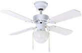 Canarm Galaxy Series CF15636411S Ceiling Fan, 5-Blade, White Housing, Bleached Oak/White Blade, 36 in Sweep, 3-Speed